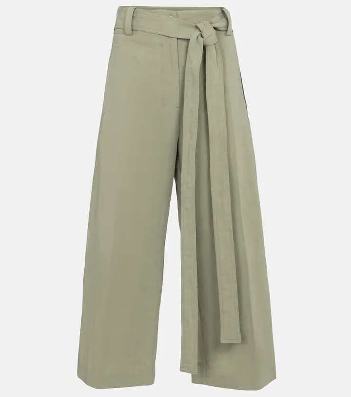 2 Moncler 1952 cotton and linen cropped pants