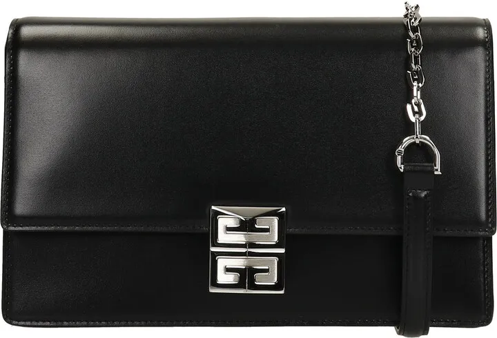 4g Shoulder Bag In Black Leather