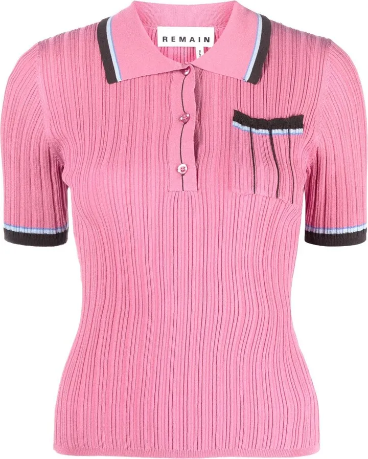 Short-Sleeve Ribbed-Knit Top