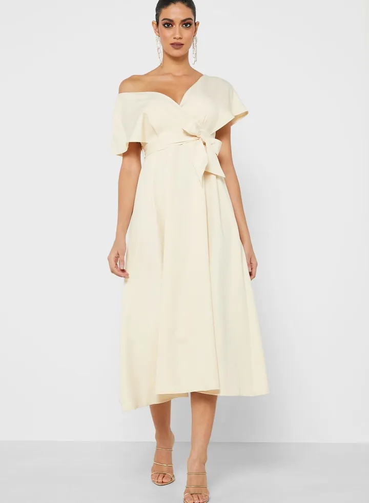 One Shoulder Tie Dress