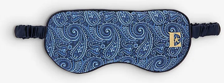 Mens Navy x Elton John Brand-embroidered Paisley-patterned Silk-satin Sleep Mask