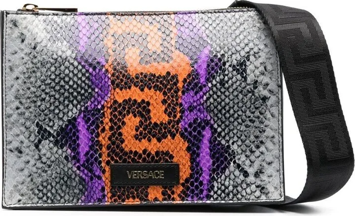Snakeskin-Texture Belt Bag