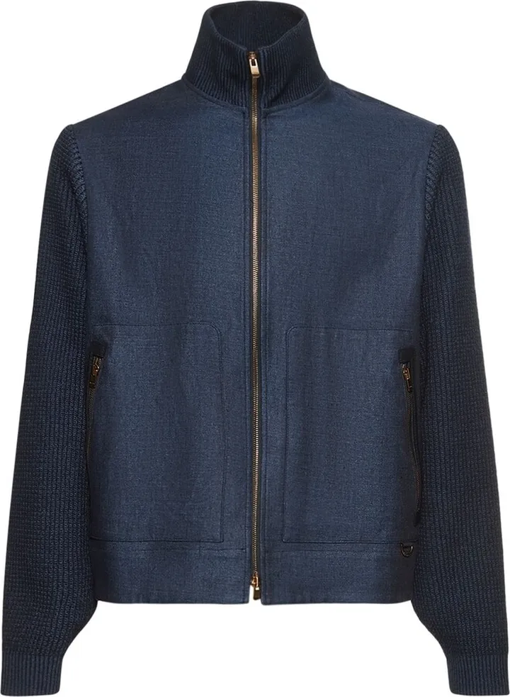 Lined blend bomber jacket