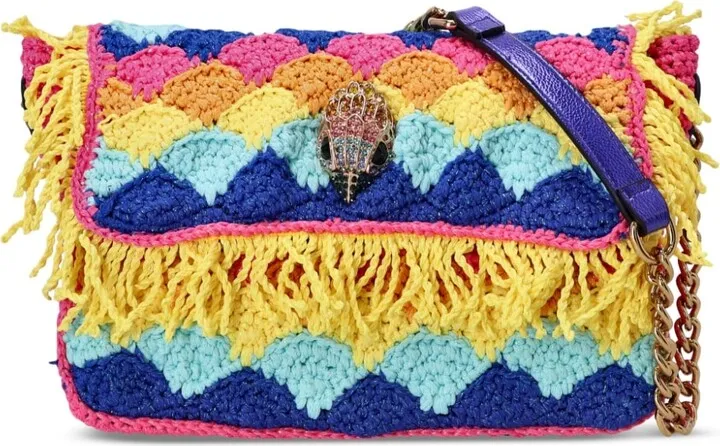 Crochet Kensington print shoulder bag