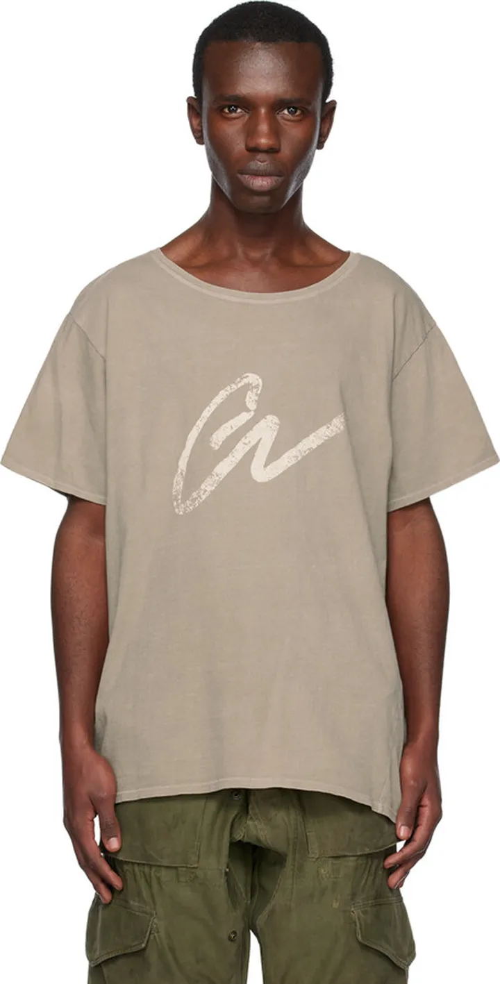 Greg Lauren Taupe 'GL' T-Shirt
