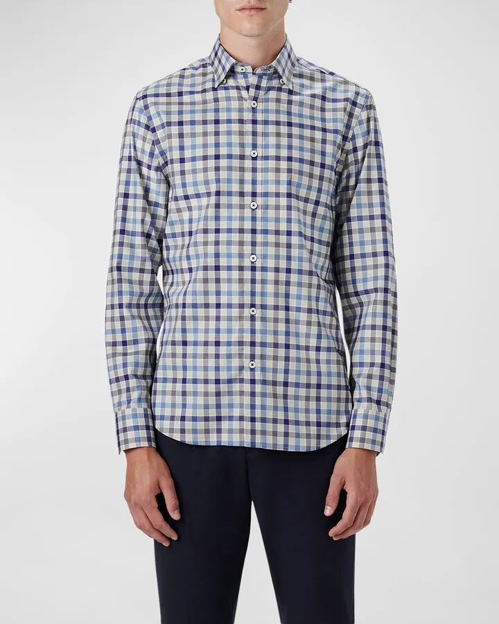 Men's Small Check Sport Shirt