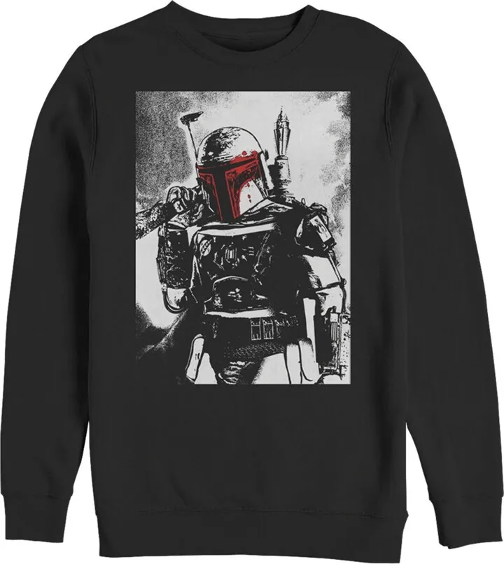 Men's Star Wars Boba Fett pop of red Sweatshirt - Black - Medium