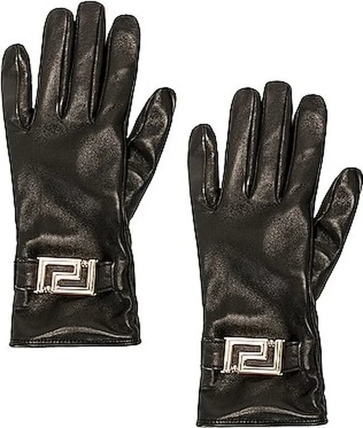 VERSACE Greca Gloves in Black