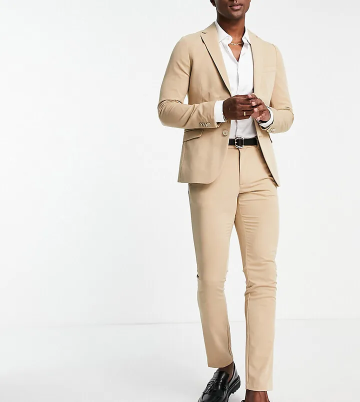 New Look super skinny suit pants in stone