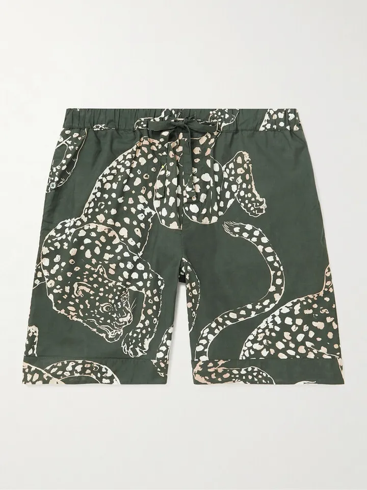 Printed Cotton-Poplin Pyjama Shorts