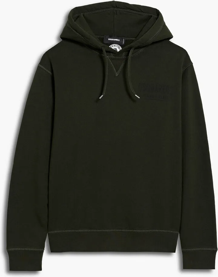 Printed cotton-fleece hoodie