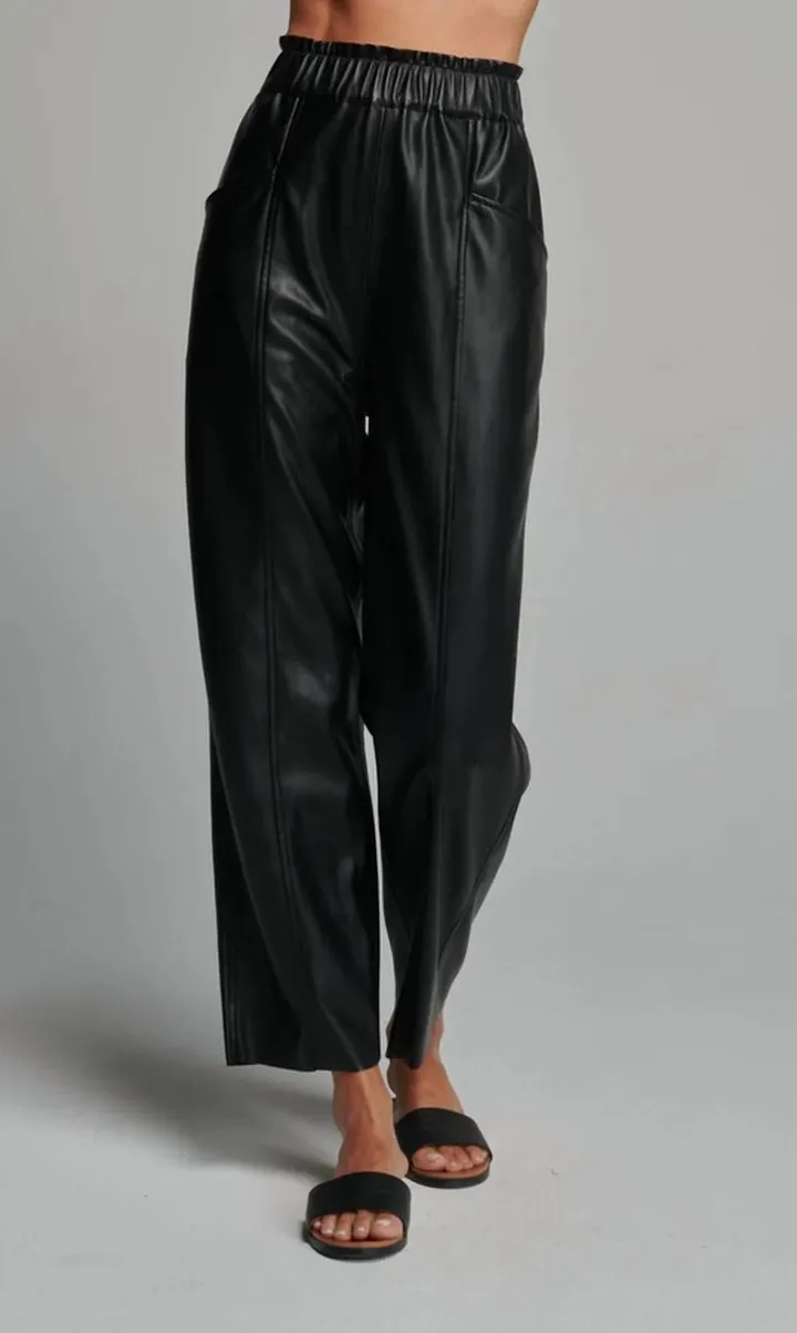 Harper Pants in Black Vegan Leather