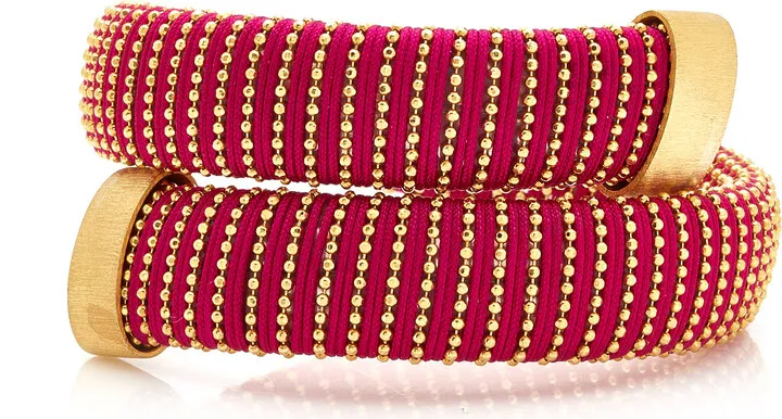 Women's Magenta Caro Gold-Plated Bracelet