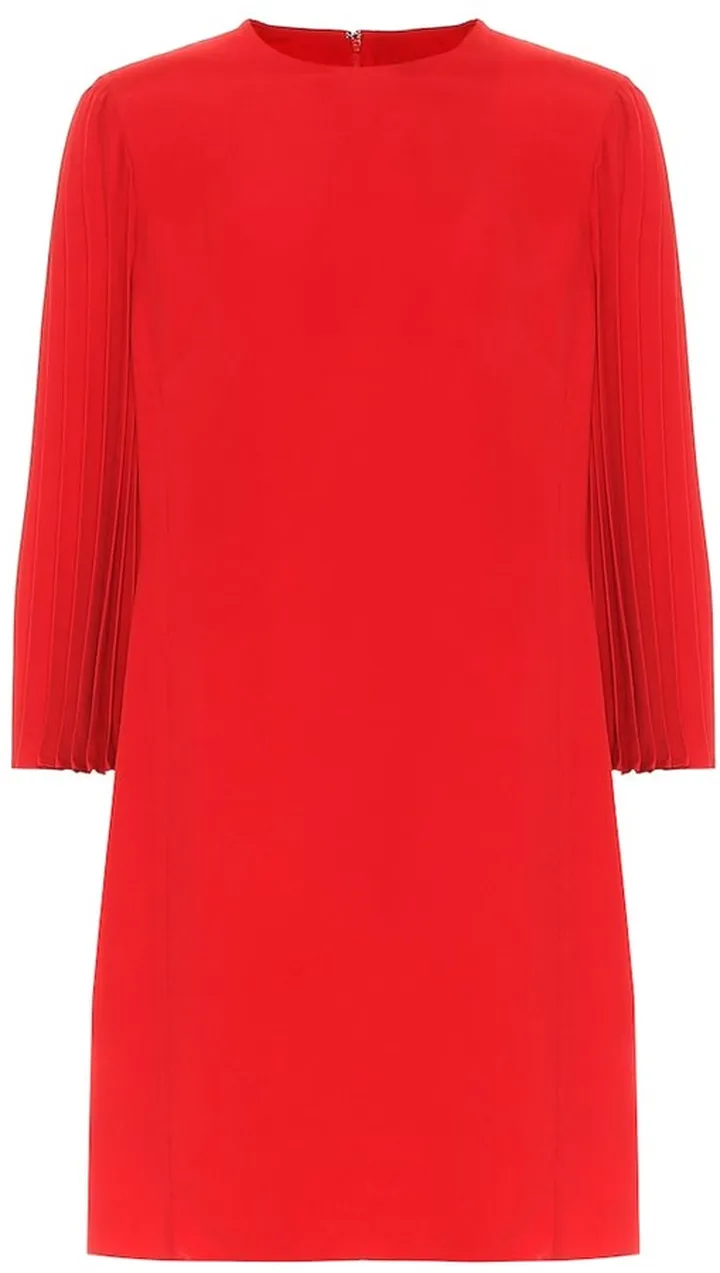 Valentino pleated crepe minidress