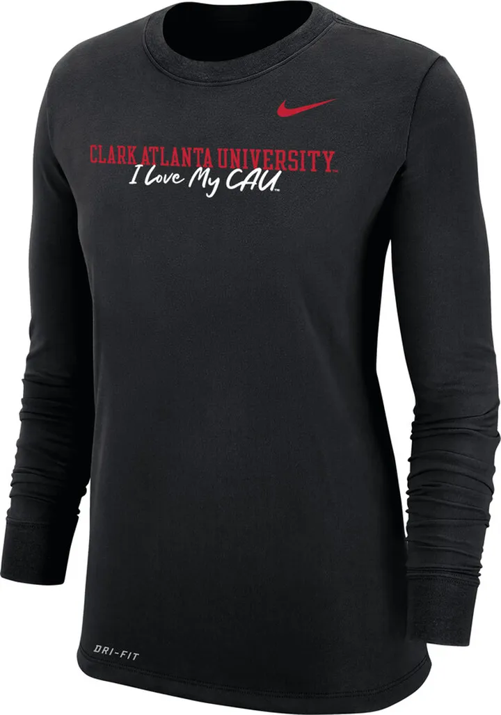 Nike Women's College Dri-FIT 365 Clark Atlanta Long-Sleeve T-Shirt in Black
