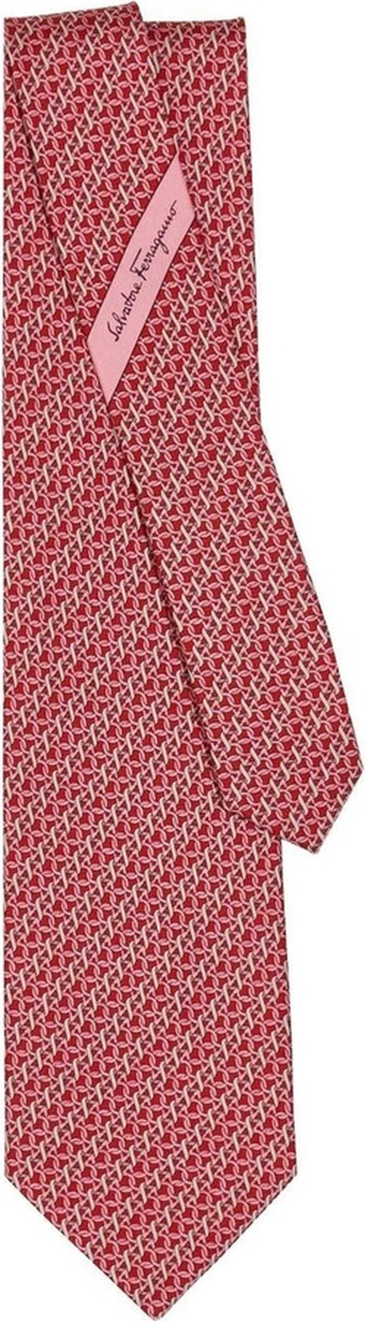 Gancini print silk tie