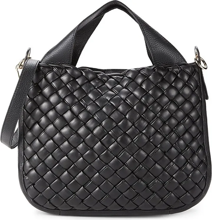 Small Basket Weave Leather Tote