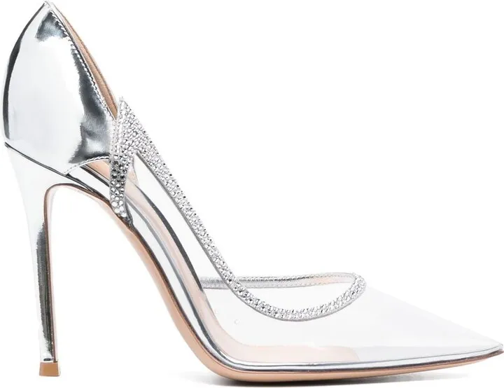 100mm Leather Metallic Pumps