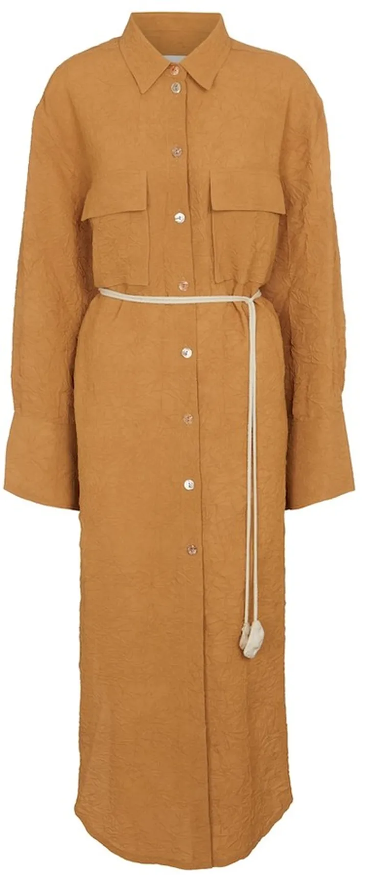 Fruma crinkled sateen shirt dress