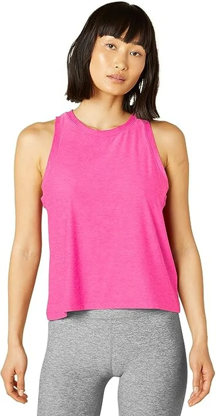 Beyond Yoga Featherweight Rebalance Tank (Pink Hype Heather) Women's Clothing