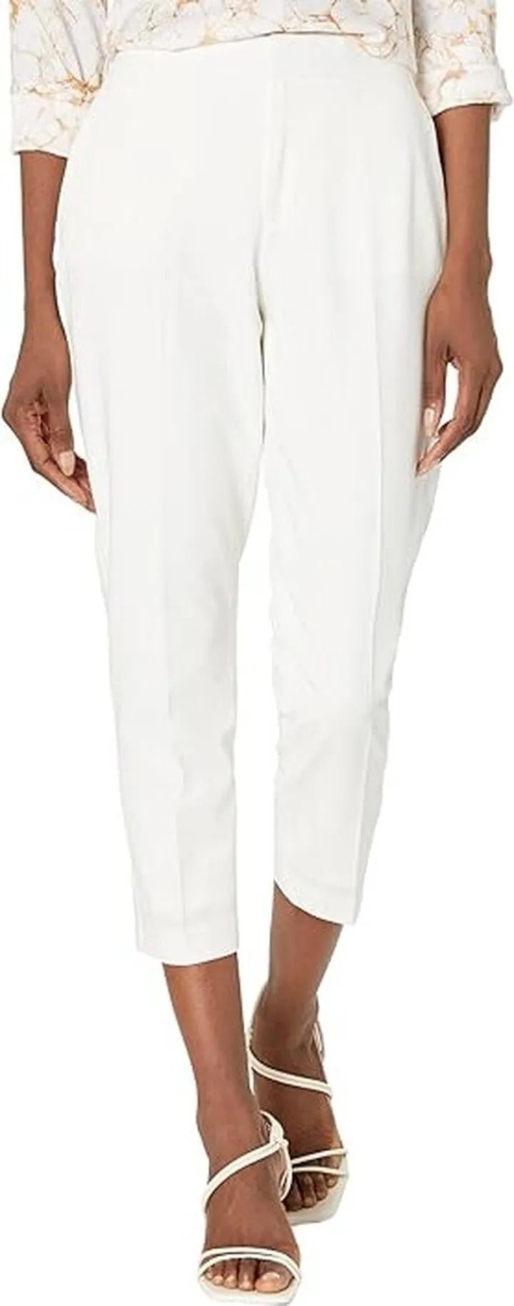 Tommy Hilfiger Cropped Sloane Ankle Pants (Ivory) Women's Clothing