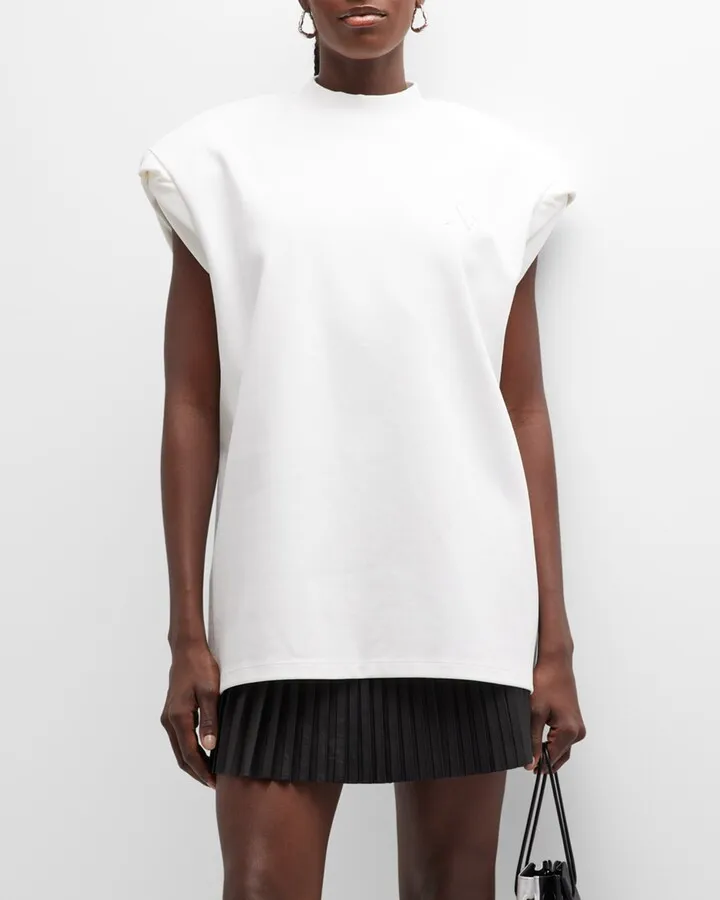Laurie Strong Shoulder Mock-Neck T-Shirt