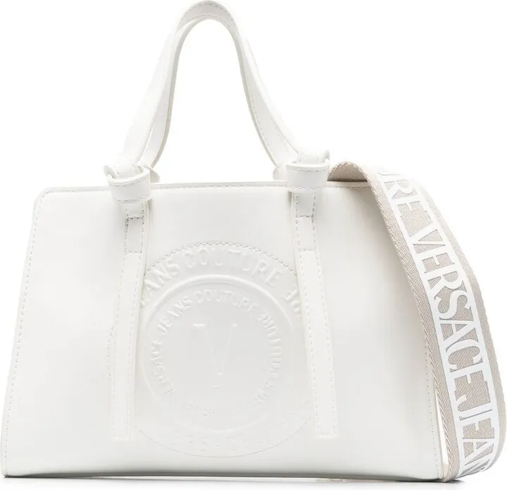 Debossed-Logo Faux-Leather Tote Bag