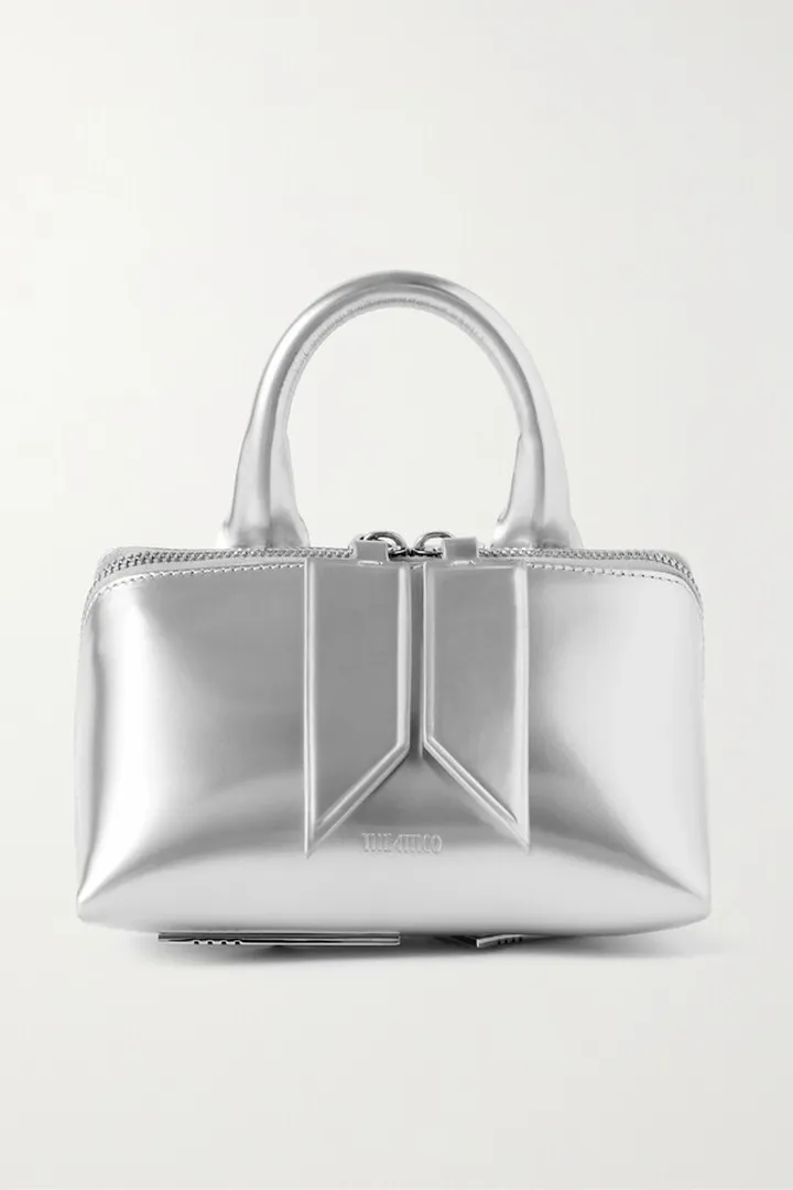 The Attico - Friday Metallic Leather Tote - Silver