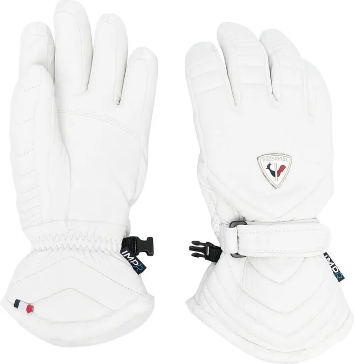 Logo-Patch Detail Leather Gloves