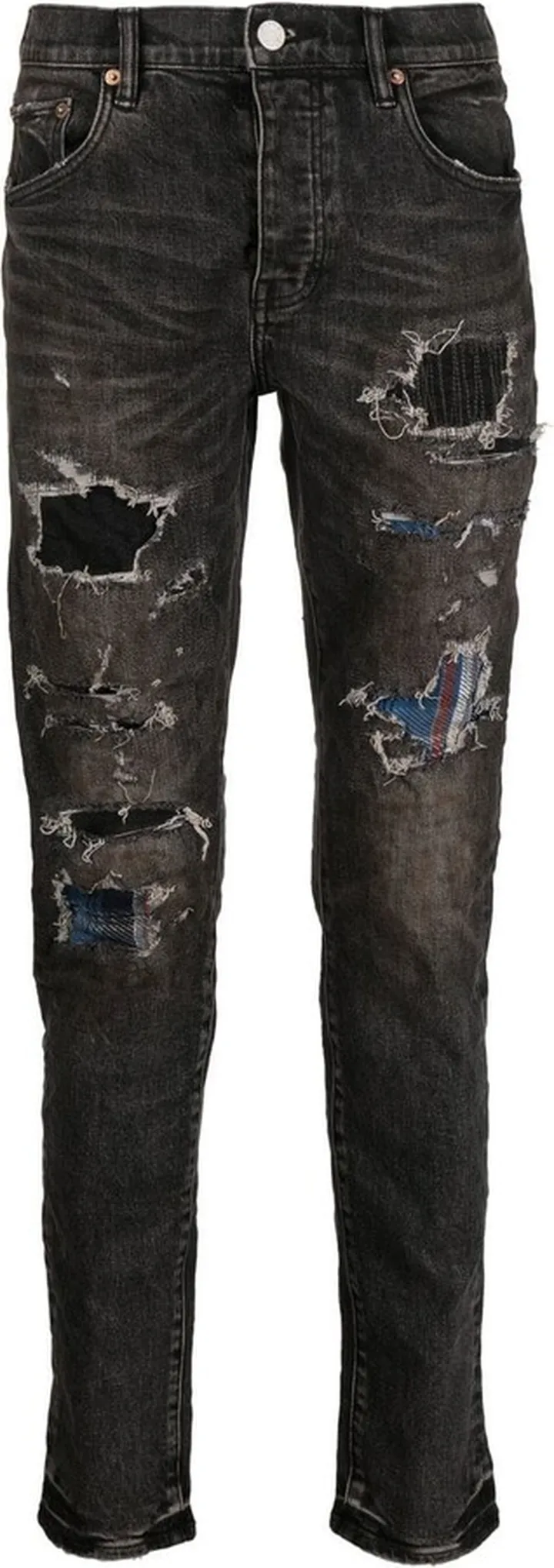 Distressed-Effect Slim-Fit Jeans