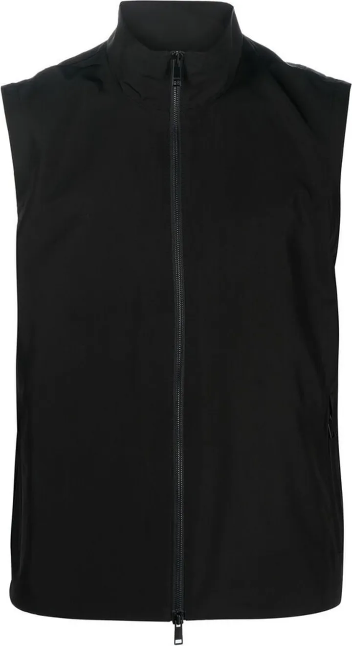 Black High Neck Zip-Up Gilet