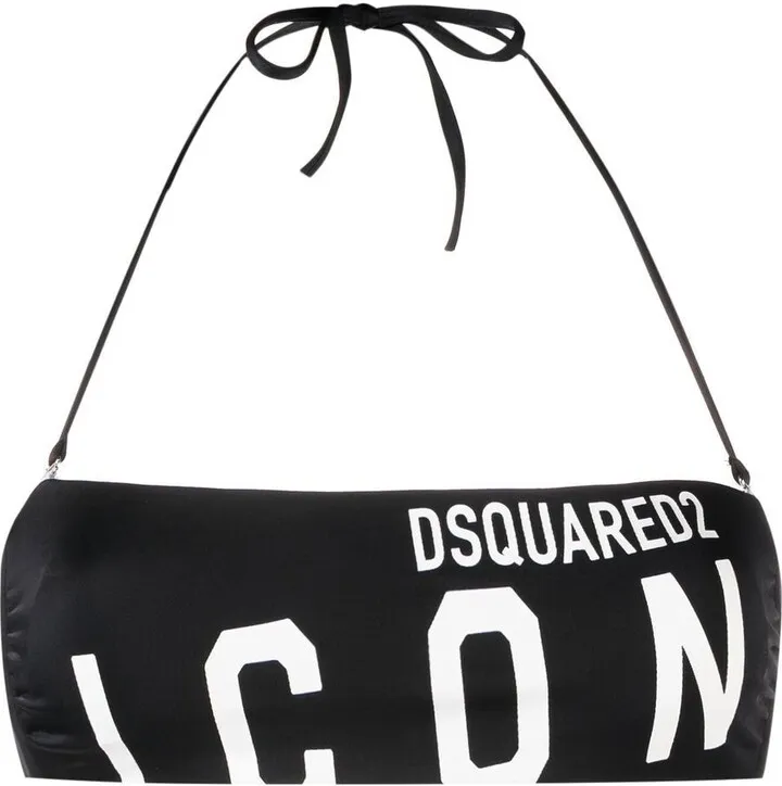 Logo-Print Bikini Top