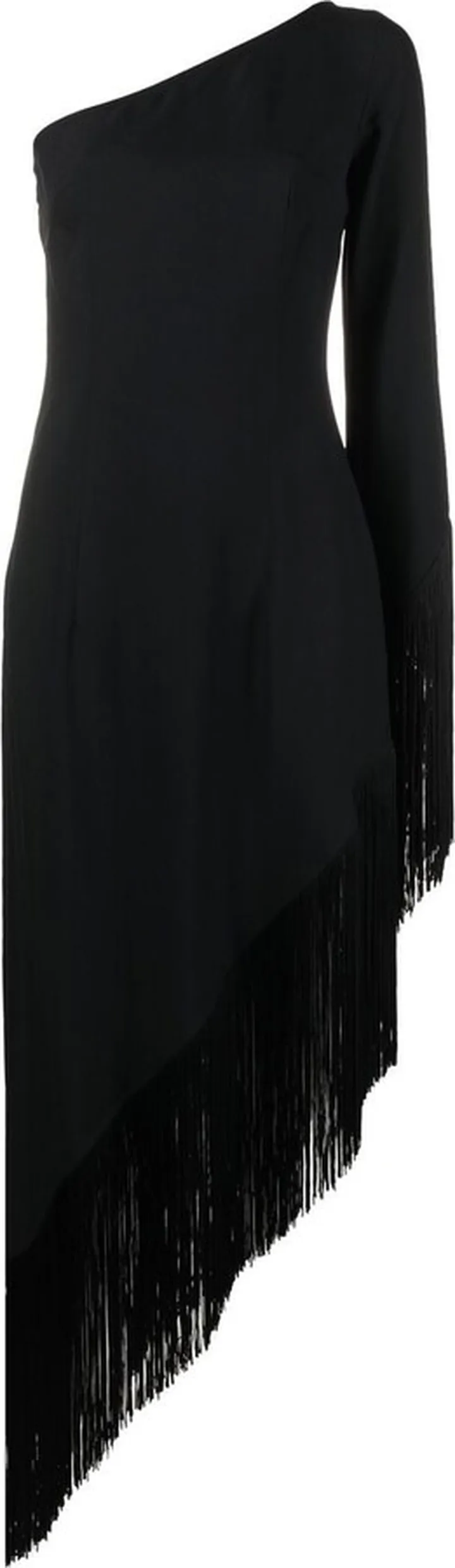 Aventador one-shoulder fringed dress