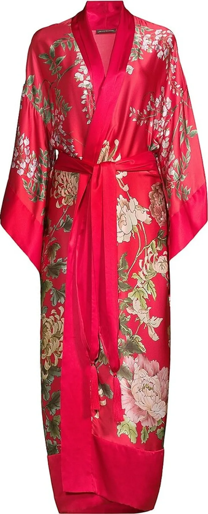 Kairaku Garden Long Silk Robe