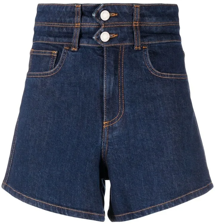 High-Rise Denim Shorts
