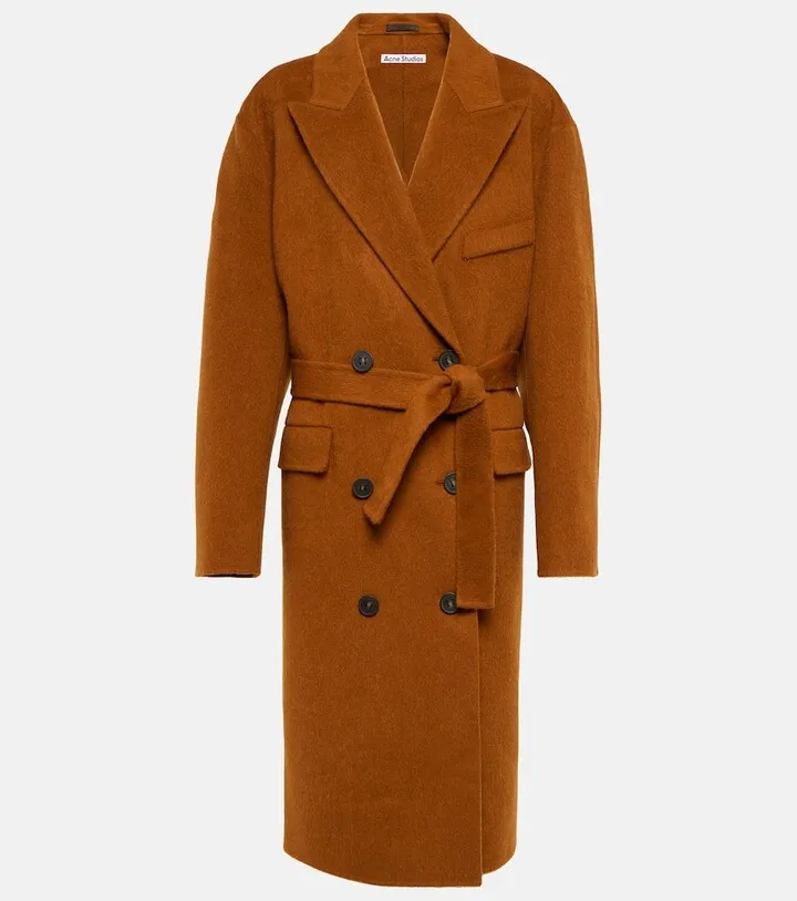 Wool and alpaca double-breasted coat