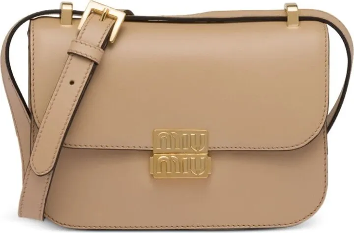 Logo-Plaque Leather Shoulder Bag