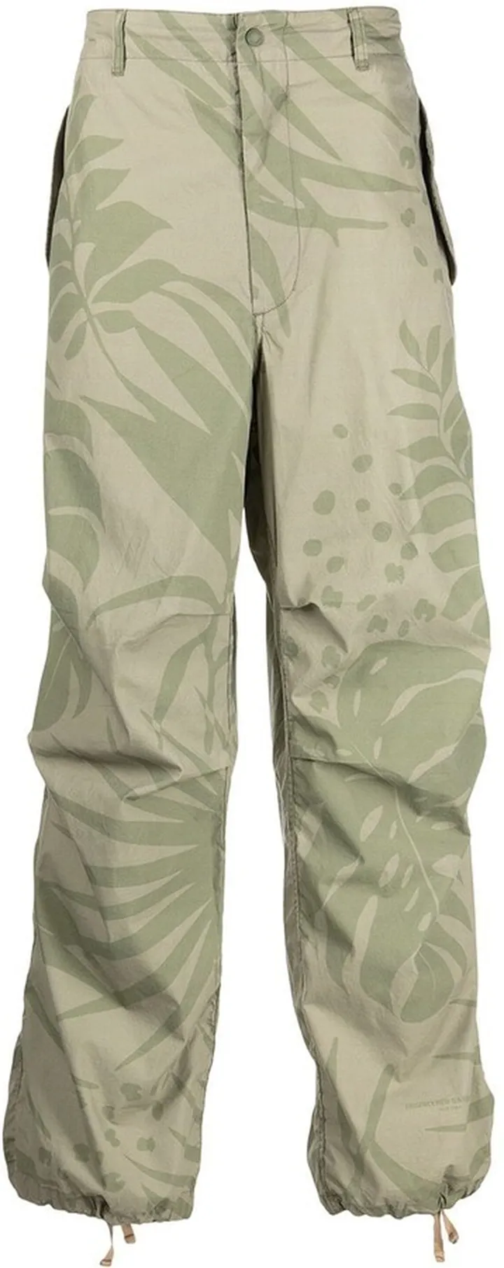 Straight-Leg Leaf-Print Trousers