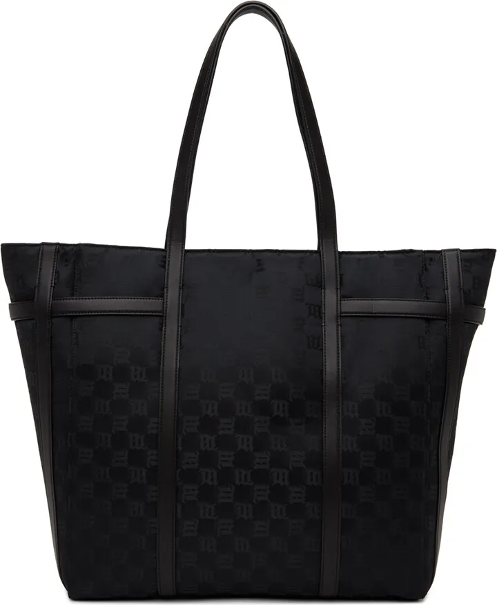 MISBHV Black Monogram Shopper Tote