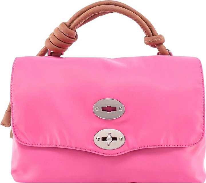 Nylon handbag with metal studs