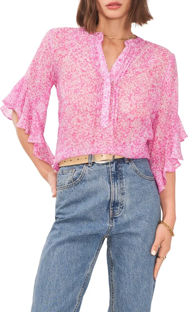 Floral Print Tunic Blouse