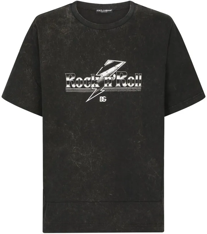 motif print cotton T-shirt