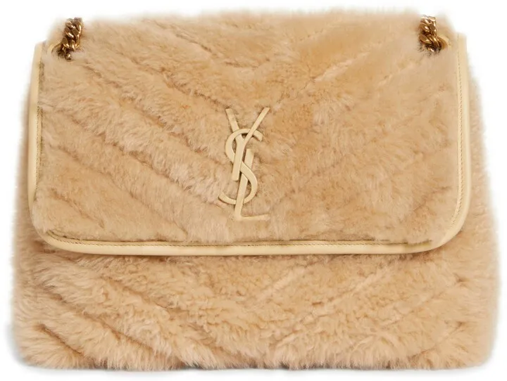 Medium Niki Genuine Shearling Shoulder Bag