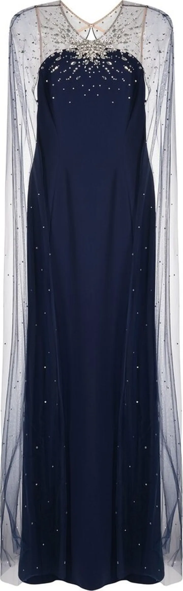 Wren crystal-embellished cape gown