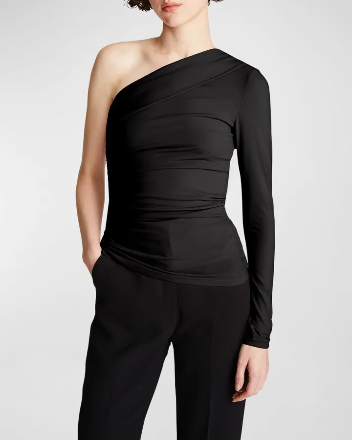 Stefanie Ruched One-Shoulder Top