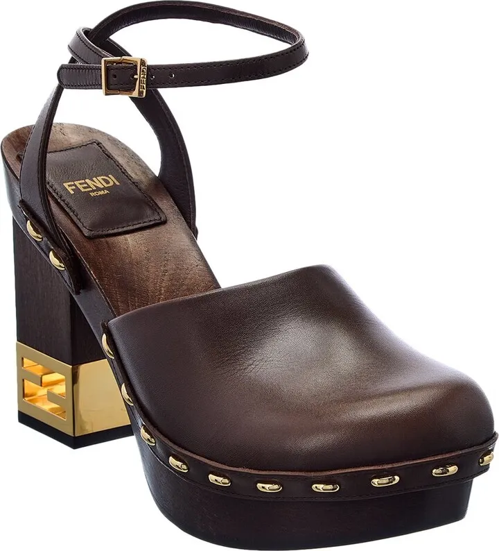 Fendi Baguette Show Leather Clog