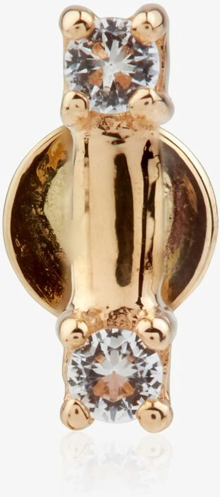 14K Yellow Gold Two Stone Staple Topaz Earring