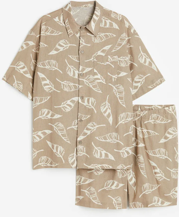 Relaxed Fit Linen-blend Pajamas