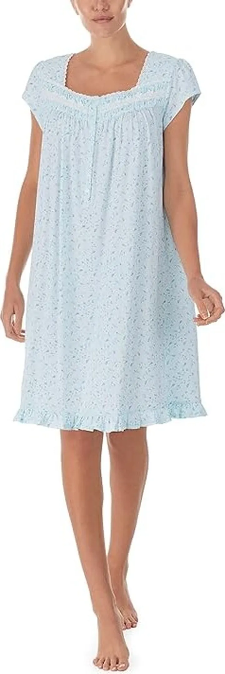 Eileen West Cap Sleeve Waltz Gown (Mint Floral) Women's Pajama