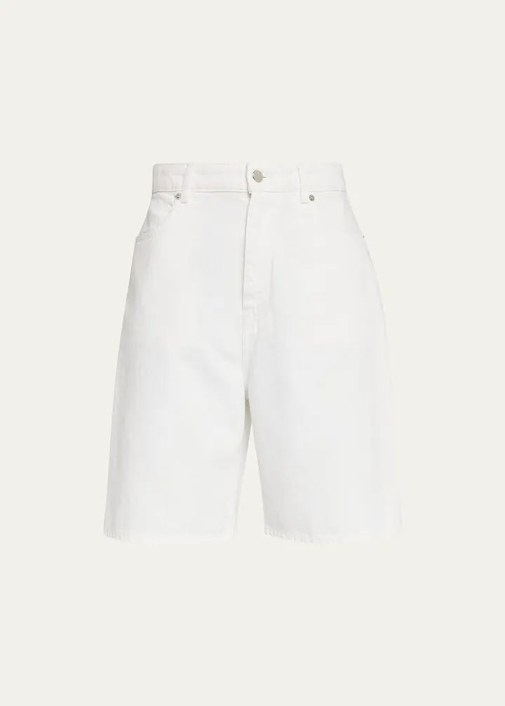 Denim Knee-Length Bermuda Shorts